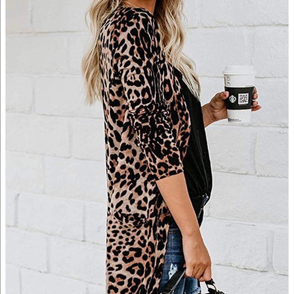 Lightweight leopard print cardigan